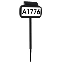 Solar-Hausnummernleuchte, Hausadresse, Digitales Beleuchtetes Bodenstecker-Schild, Hausleuchte für Hausgartentür