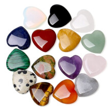 15 PièCes Pierre D'Amour Naturelle Quartz Clair Quartz Oeil Coeur Ensemble Paume Pouce Pierres PréCieuses MéDitation 0,8 Pouce