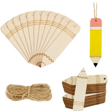 60PCS Blank Bookmark Crafts Wood Cutouts Pencil Crafts Unfinished Slice for Holidays Birthdays Parties Baby Showers Days