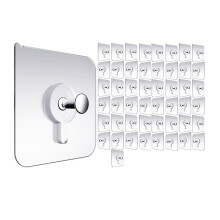 Wall Hangers Without Nails, Wall Hooks for Hanging, 50 Packs Adhesive Wall Hooks, Picture Hangers for Living Room