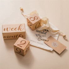 Baby Monthly Record Growth Milestone Block Wooden Baby Photography Props Photo Milestone Infant Birth Gift Souvenir