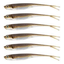 6 pièces appâts flottants souples leurres à queue de-Marron 75mm