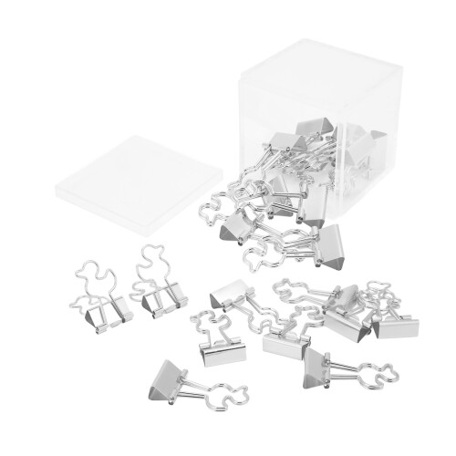 20Pcs Durable Iron Paper Clips - Strong Clamp, Small Duck Design, Silver 1