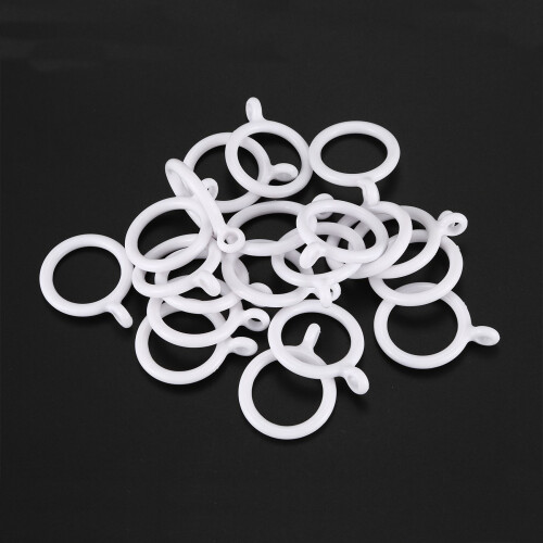 40X White 25mm Inner Plastic Curtain Rings 2