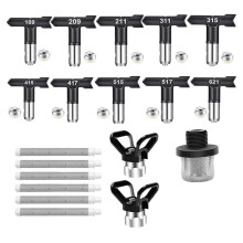 20-Piece Airless Paint Sprayer Accessory Kit with Reversible Nozzle Tips and High-Flow Filters