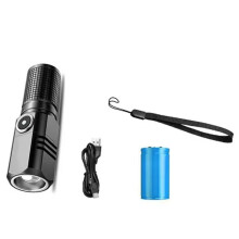 LED Flashlight USB Rechargeable Zoom Aluminum Alloy Flashlight for Outdoor Camping Fishing Hiking Emergency