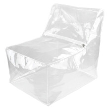 Kids Storage Stool Chair 2in1 Thickened PVC Toy Organizer Bag Transparent Storage Box