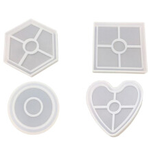 Silicone Coaster Molds Epoxy Resin Molds 4Pcs Resin Casting Molds For Coasters Candle Holders Flower Pot Holders Bowl Mat Etc Including Round Square