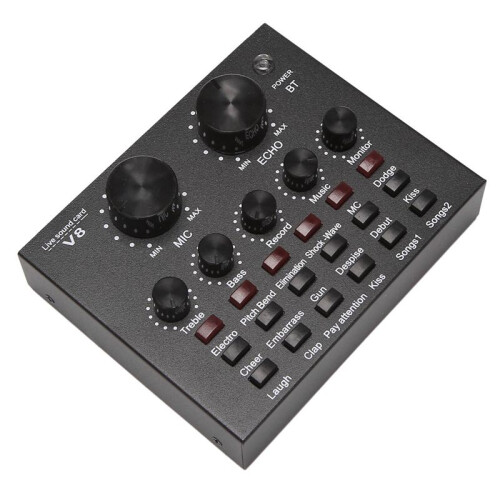3X V8 Sound Card Audio Set Interface External USB Live Microphone Sound Card  Function for Pc Mobile Phone 2