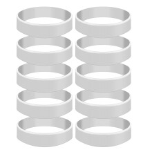 10Pcs Silicone Bands for Sublimation Tumbler Shrink Wrap, Elastic Heat Resistance Silicone Sleeve (White)