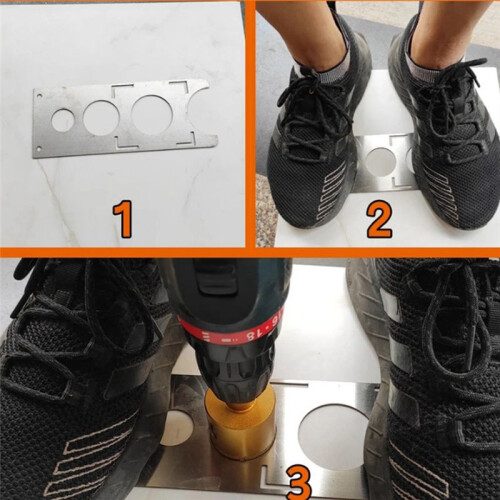 Multifunctional Universal Tile Hole Locator 40cm Universal Ruler Thickness 1mm Drilling Tool 2