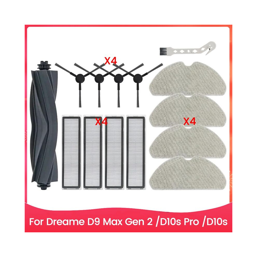 14Pcs Brush Filter Mop Cloth Kit For D9 Max Gen 2/D10s Pro/D10s Vacuum Cleaner Accessories Replacement Parts 4713398712122