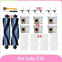 20PCS Main Brush Side Brush Hepa Filter Dust Bag Replacement for C10 Robot Vacuum Cleaner Accessories