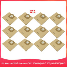 12PCS Worek na Pył do Odkurzaczy do WD3 Premium/ 3.300 M/ 3.200/WD3.500/MV3 Akcesoria Części Zamienne
