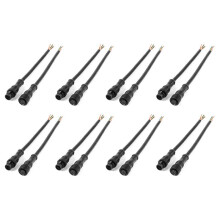 8X 8 Pines Cable Conector Impermeable Clavija M/F Negro