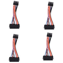 4X PSU ATX 24Pin Female to 12Pin Male Power Supply Sleeved Cable Cord 18AWG Wire for Q87H3-AM Q87H3 AM Motherboard