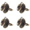 4X 1x Retro Metall Ring Fingerring Ringe Schwarz Kaffeetasse Einstellbar 1