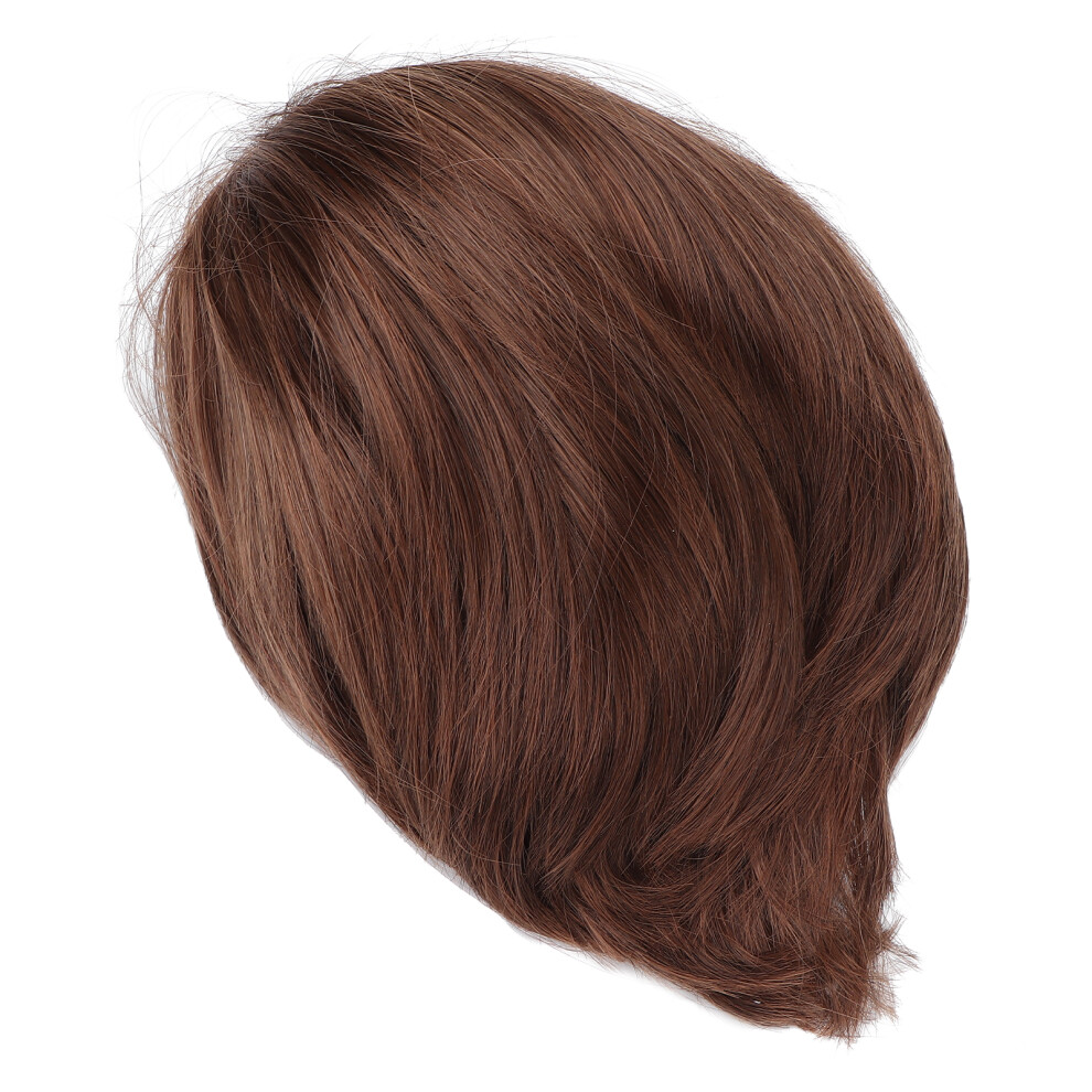 Unisex Brown Men Short Light Wig For Cosplay Halloween Party Male Straight Fake Hair