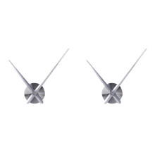 2X Aiguilles D'Horloge 3D, Aiguilles de Mécanisme de Mouvement D'Horloge Bricolage, Remplacement de Pièce D'Accessoires Muraux, Argent