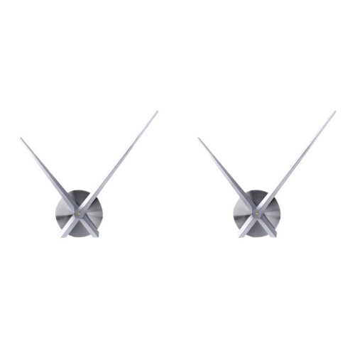 2X 3D Clock Hands,DIY Large Clock Movement Mechanism Needles,Wall Accessories Part Replacement,Silver 1