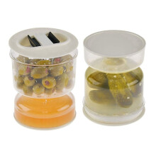 3X Pickles Jar Dry and Wet Dispenser Pickles and Olives  Jar Container for Home Kitchen Separator Organizer
