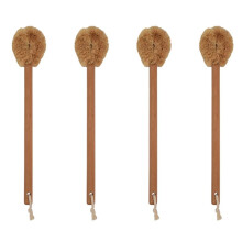 4X Updated Modern Version Toilet Bowl Brush, Natural Coconut Fiber Brush  and Beechwood Handle with Hanging Hook