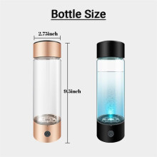 Hydrogen Water Bottle, 420Ml 1400 Ppb PEM SPE Technology Portable Hydrogen Water Ionizer Machine (Black)