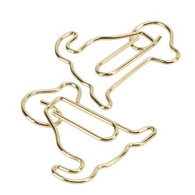 25pcs Golden Puppy-Shaped Metal Paper Clips, 2.8x2.6cm Office Organizer