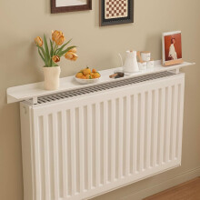 40cm White Aluminum Radiator Shelf, NoDrill Installation, Dustproof Cover, Wall Protection