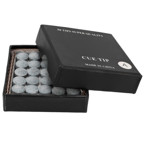 50Pcs Leather Pool Cue Tips 11mm with Storage Box Billiard Accessories 2