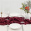 Cheesecloth Table Runner Boho Gauze Cheese Cloth Table Runner Rustic Sheer Runner Long for Wedding Claret 4Pcs 4
