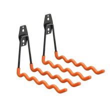 2Pack Garage Storage Hooks HeavyDuty Iron Wall Mount for Tools Sports Equipment and Hoses Orange