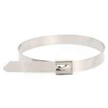 60 Pcs 0.39 Inch X 15.75 Inch Stainless Steel Metal Cable Zip Tie Wrap Exhaust Straps