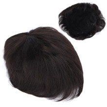 Men Short Natural Black Wig Hairpiece for Hairline Loss & Cosplay