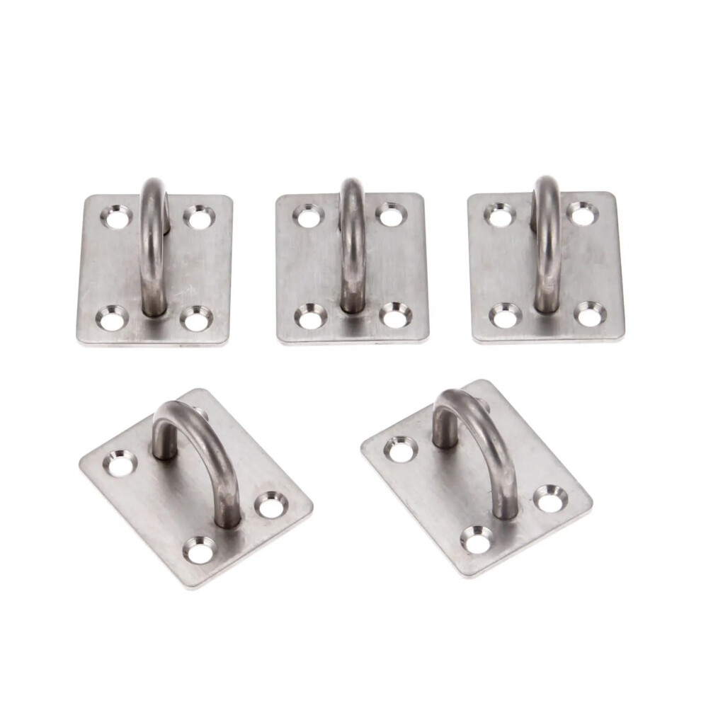 Pad Eye Plate Hooks 5Pcs Heavy Duty Steel Wall Mounted Ushaped Loop With Screws 46X36mm 9455672133784