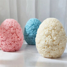 Carving Flower Egg Silicone Candle Mold Catharanthus Soap Resin Plaster Mould Chocolate Cake,S