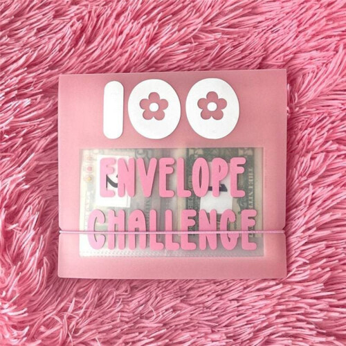 100 Envelopes Money Saving Binder, Storage Binder for 100 Envelopes Money Saving Challenge Kit, Gift As Challenge Book,D 2