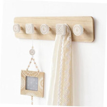 Wall Mounted Coat Rack,Entryway Hanging Coat Rack,Wood Coat Rack with 5 Hooks Rail for Coat, Scarf, Bag, Towel