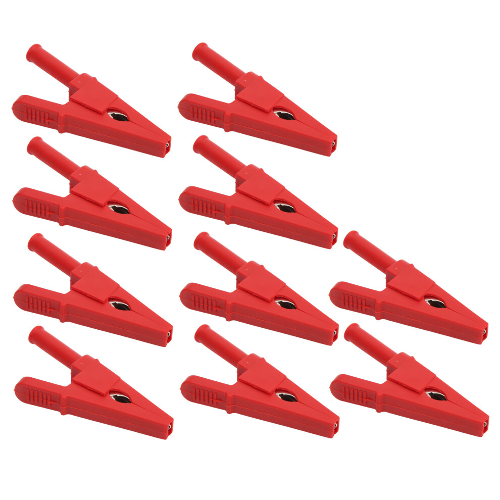 10Pcs Red Power Test Clips 20Mm Opening Brass Conductivity Clamp 5031390438086