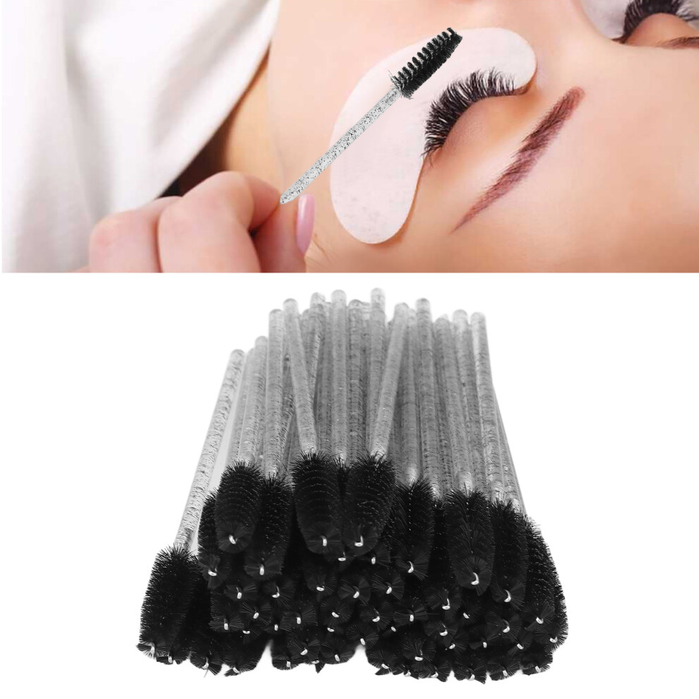 Black Disposable Eyelash Brushes 50Pcs Portable Mascara Wands Makeup Applicator