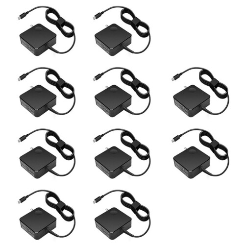 10X Suitable for  Square Notebook Portable Power Adapter 65W Type-C Port Pd Fast Charge Computer Charger US Plug