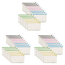 45 Packe Blanko Baumwoll Leinwand DIY Handwerk ReißVerschlusstaschen Beutel FedermäPpchen für Schminke Kosmetik Toiletten Artikel StationäRe
