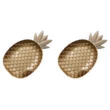 2X Nordic Decorative Tray Gold Pineapple Shape Serving Tray Jewelry Pallet Fruit Dish Table Storage Organizer (Large)