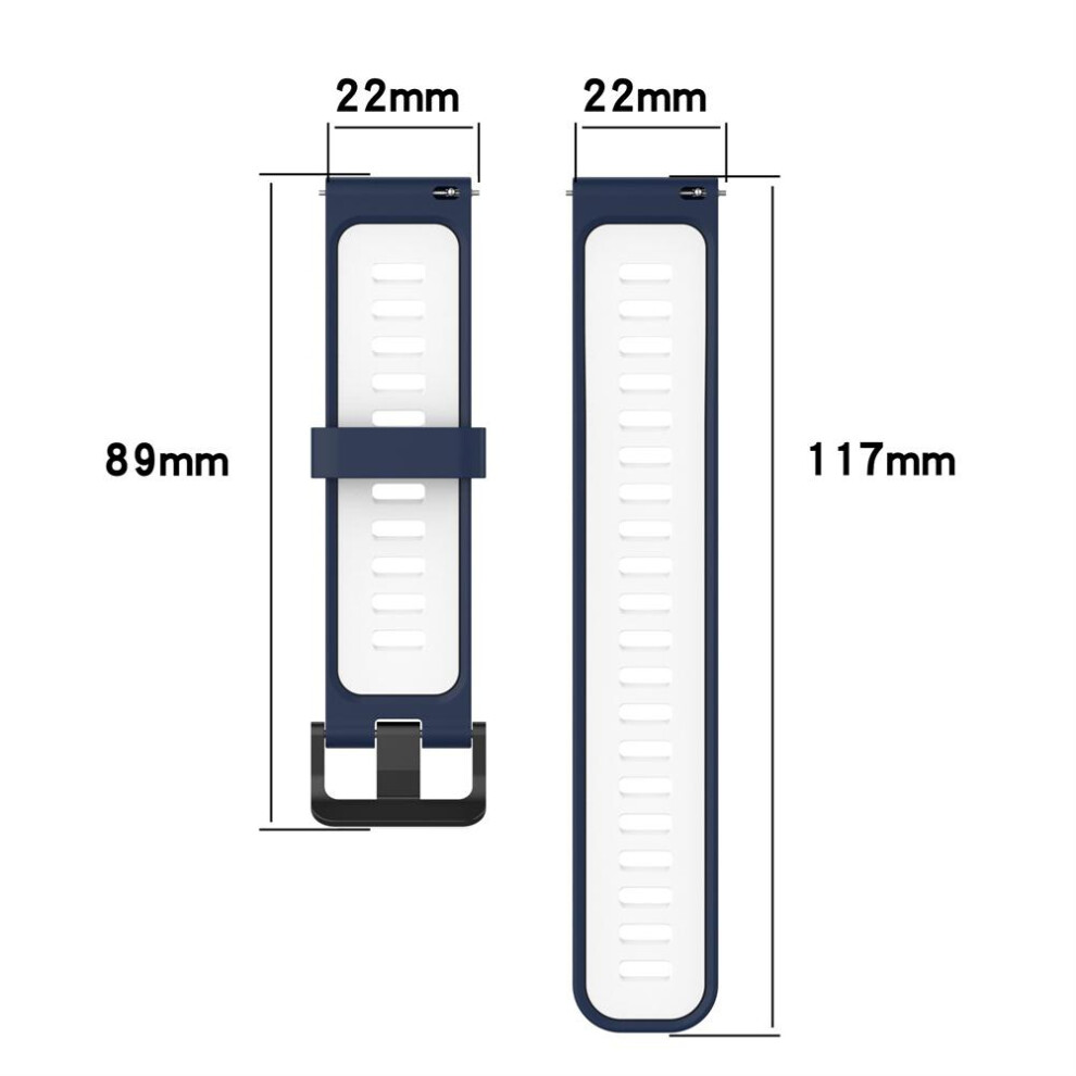 22Mm Silicone Replacement Strap For Smartwatches, Adjustable, Black 6951390438932