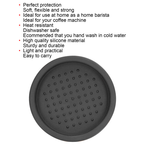 Runder Silikon-Kaffeepresse-Matte - 7,5 cm, hitzefest, schwarz 2