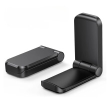 Headphone Stand with Enhanced Adhesive Grip, Foldable Under Desk Holder for Home Office Organization