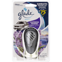 Glade Car Air Freshener Vent Clip On Diffuser+7ml Refill - Lavender Marine