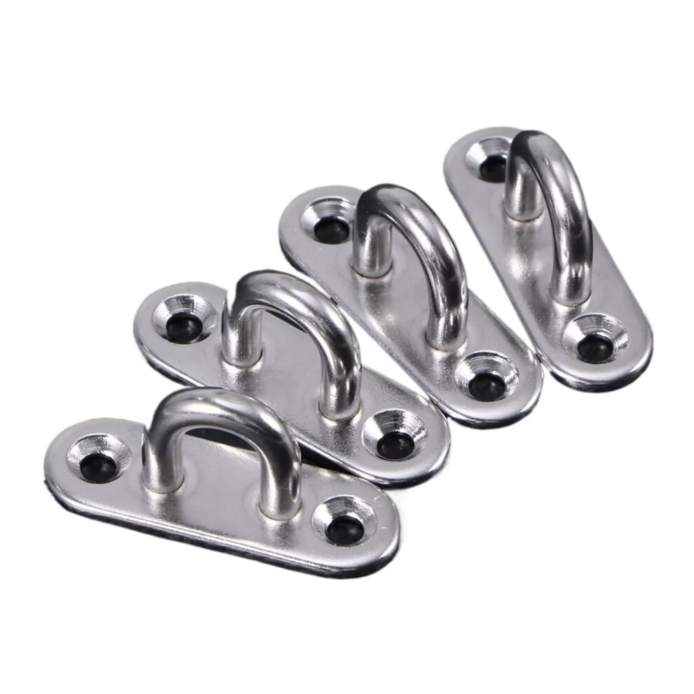 Ceiling Hook Set 4Pcs M5 Stainless Steel Pad Eye Plate With Ring For Heavy Duty Hanging 9092120612974
