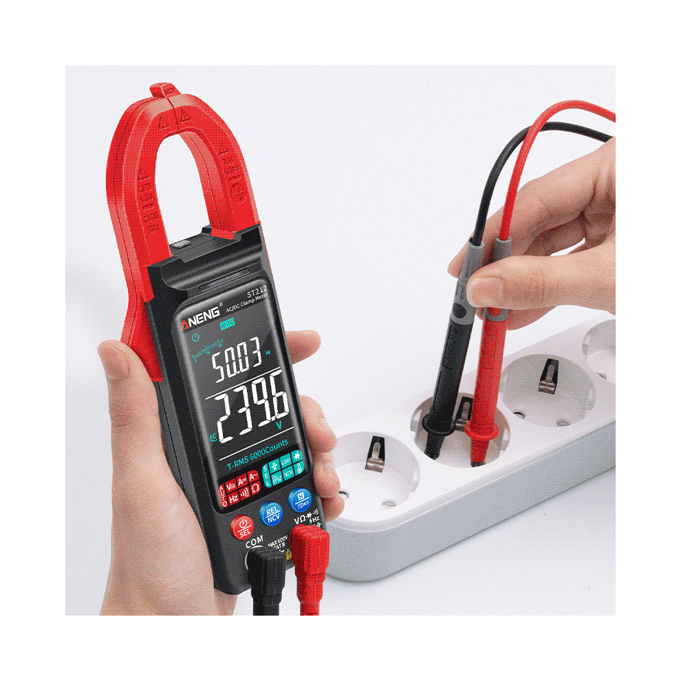 Aneng St212 Clamp Multimeter 6000 Counts Digital Ac/Dc 400A Compact Red 4271390440769
