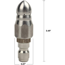 5X Pressure Washer Sewer Jetter Nozzle with Stainless Steel, Durable Design Sewer Jet Nozzle,1/4Inch Quickly Connector